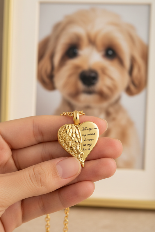 Angel Wing Heart Urn Necklace